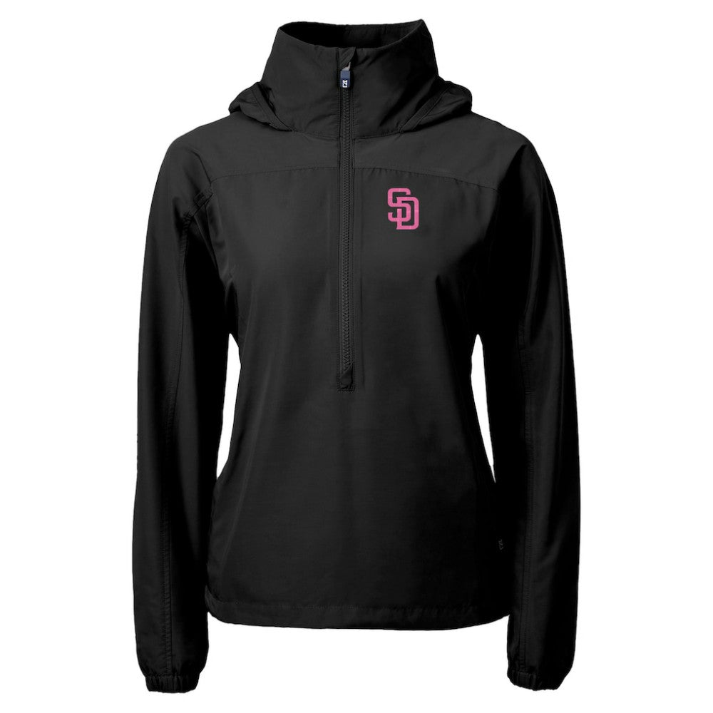 San Diego Padres Cutter & Buck Women's City Connect Charter Eco Recycled Half-Zip Anorak Jacket - MLB Jackets