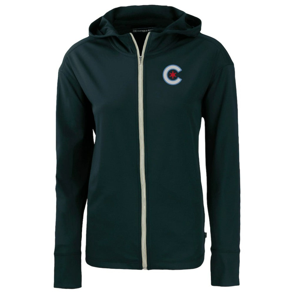 Chicago Cubs Cutter & Buck Women's City Connect Daybreak Eco Recycled Full-Zip Hoodie - MLB Hoodies