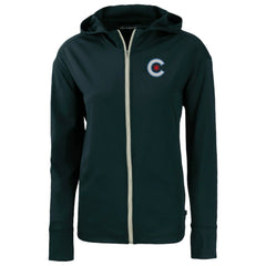Chicago Cubs Cutter & Buck Women's City Connect Daybreak Eco Recycled Full-Zip Hoodie - MLB Hoodies