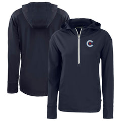 Chicago Cubs Cutter & Buck Women's City Connect Daybreak Eco Recycled Half-Zip Hoodie - MLB Hoodies