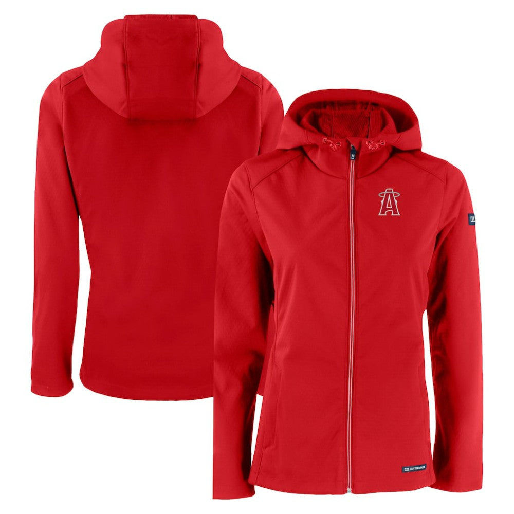 Los Angeles Angels Cutter & Buck Women's City Connect Evoke Eco Softshell Recycled Full-Zip Hoodie Jacket - MLB Jackets