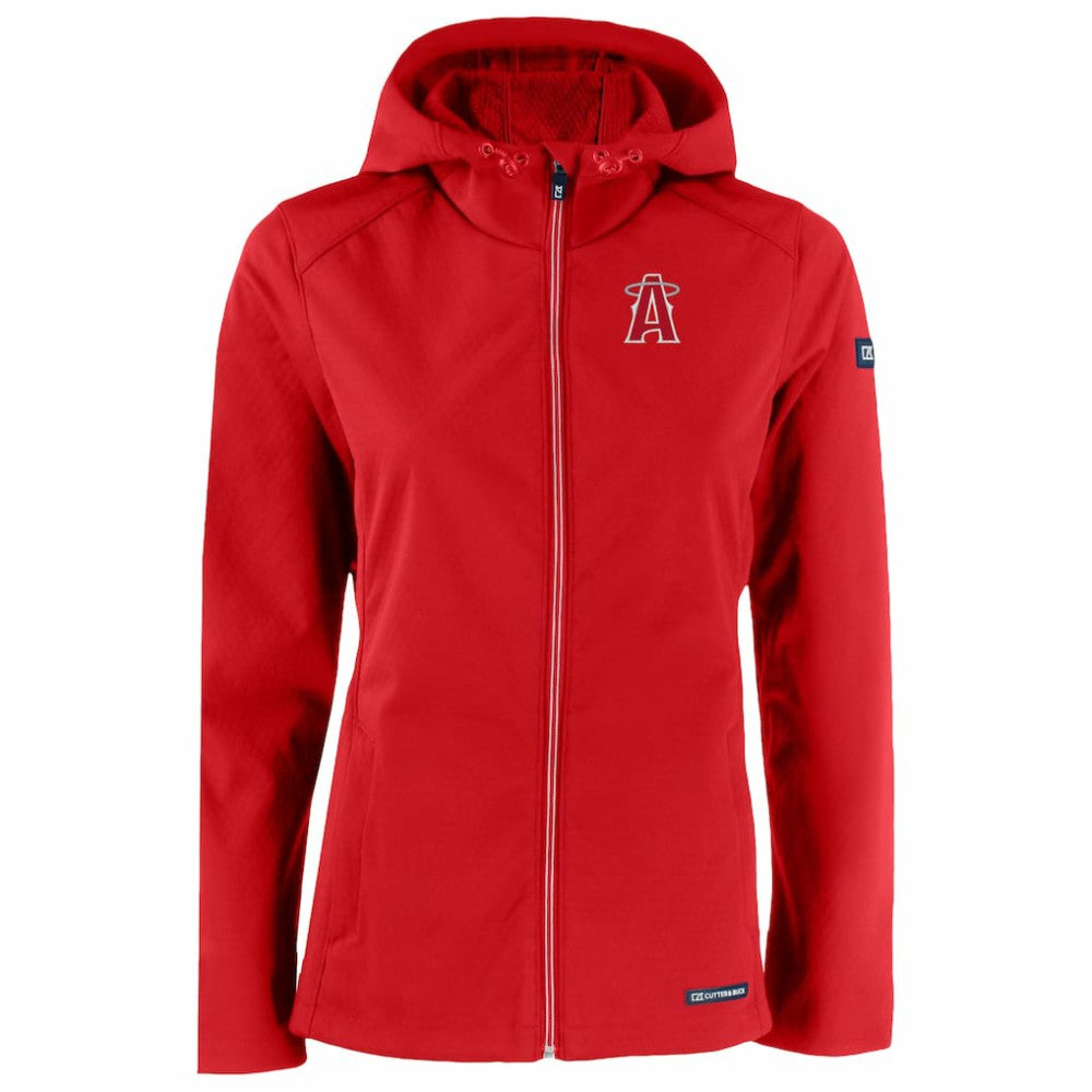 Los Angeles Angels Cutter & Buck Women's City Connect Evoke Eco Softshell Recycled Full-Zip Hoodie Jacket - MLB Jackets