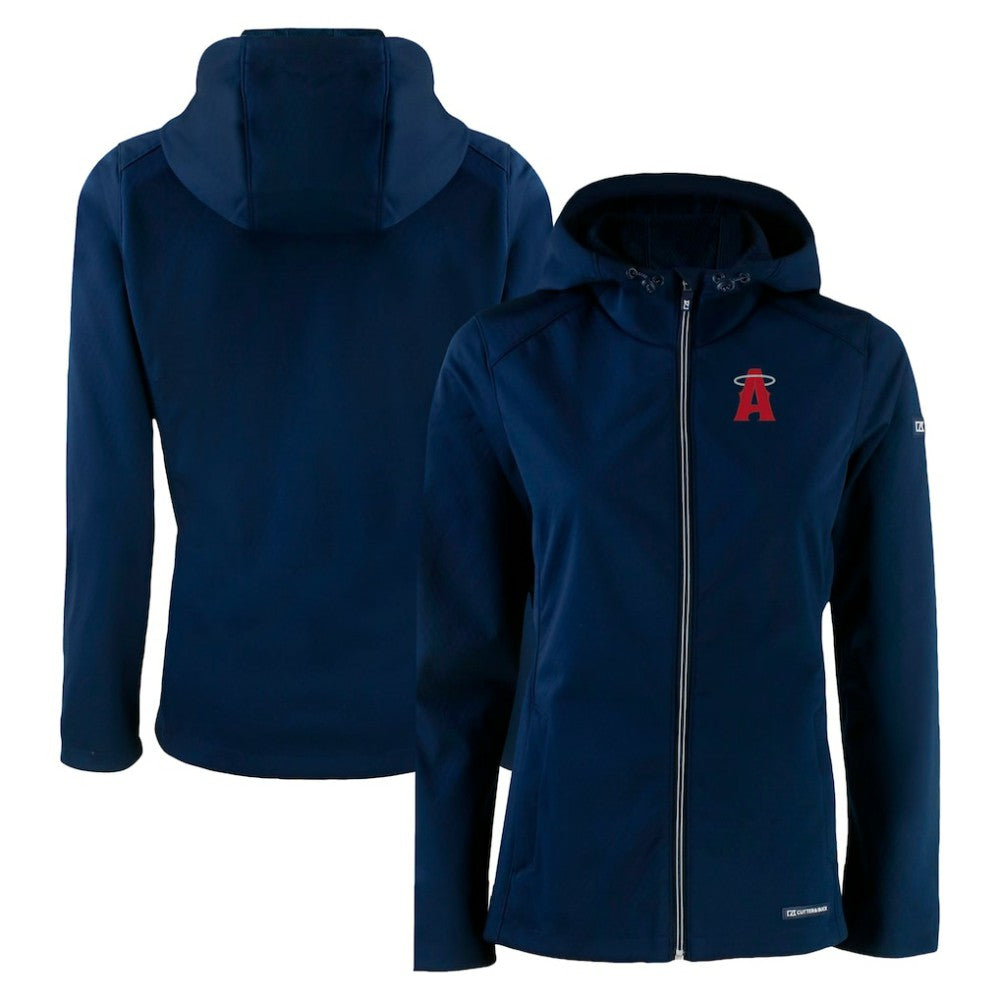 Los Angeles Angels Cutter & Buck Women's City Connect Evoke Eco Softshell Recycled Full-Zip Hoodie Jacket - MLB Jackets