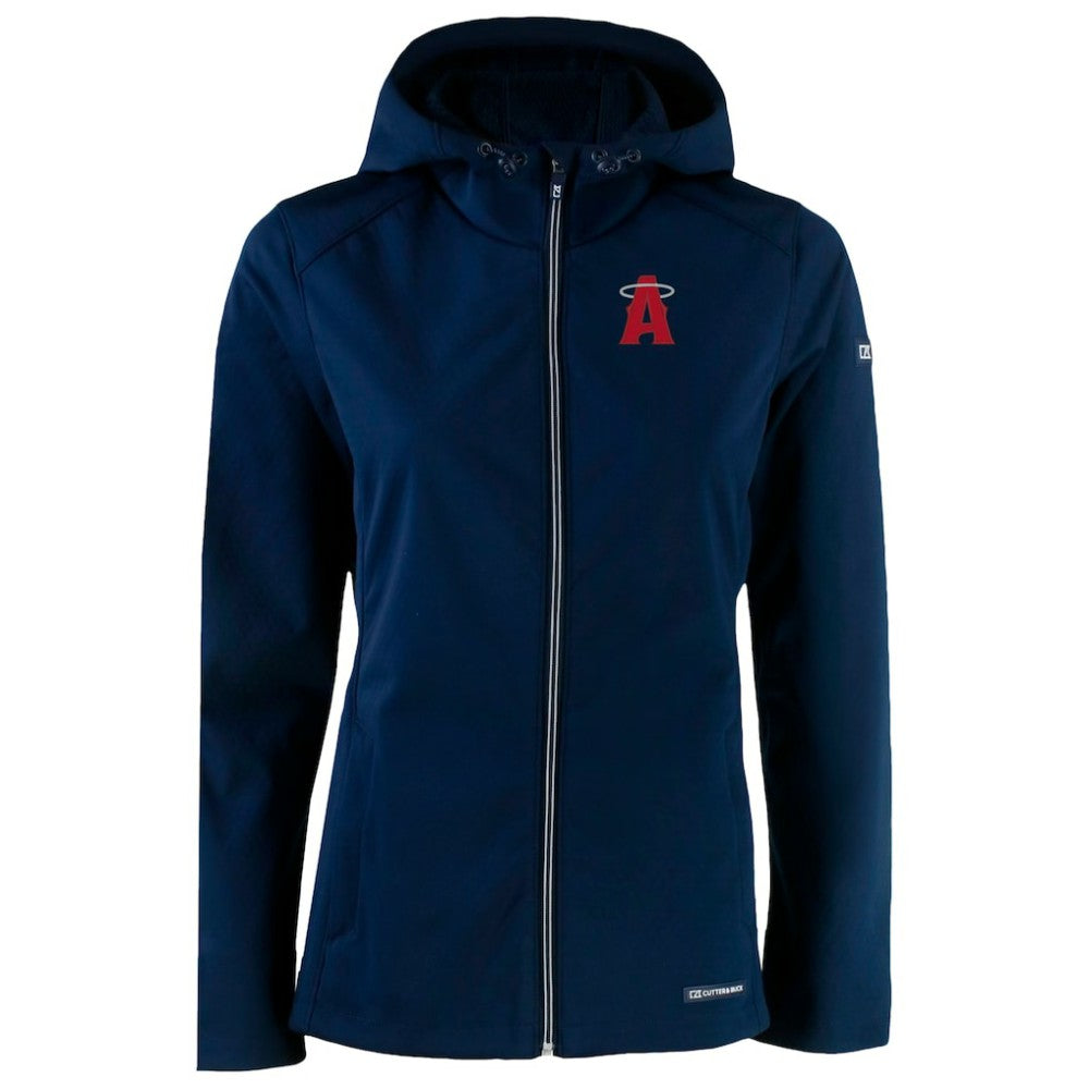 Los Angeles Angels Cutter & Buck Women's City Connect Evoke Eco Softshell Recycled Full-Zip Hoodie Jacket - MLB Jackets