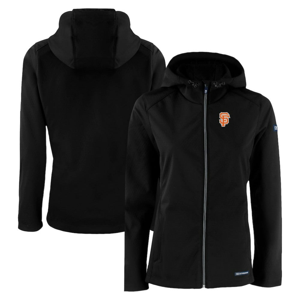 San Francisco Giants Cutter & Buck Women's City Connect Evoke Eco Softshell Recycled Full-Zip Hoodie Jacket - MLB Jackets