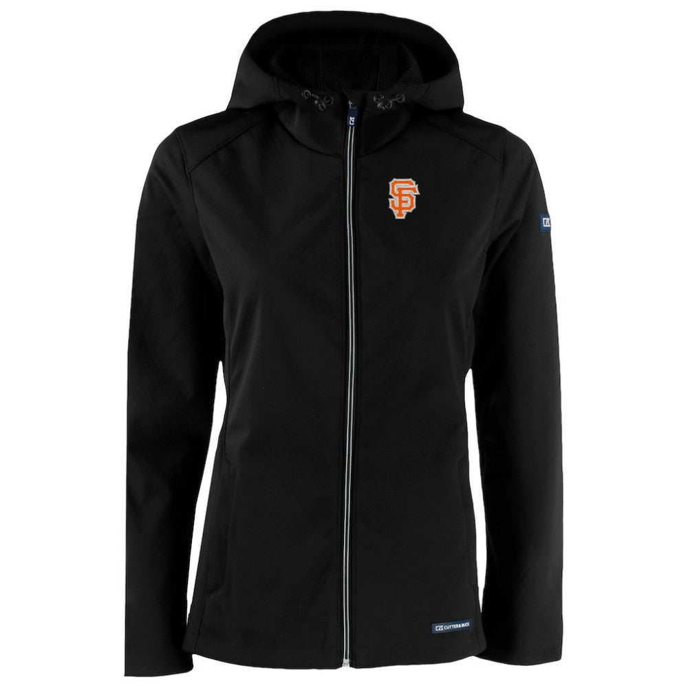 San Francisco Giants Cutter & Buck Women's City Connect Evoke Eco Softshell Recycled Full-Zip Hoodie Jacket - MLB Jackets