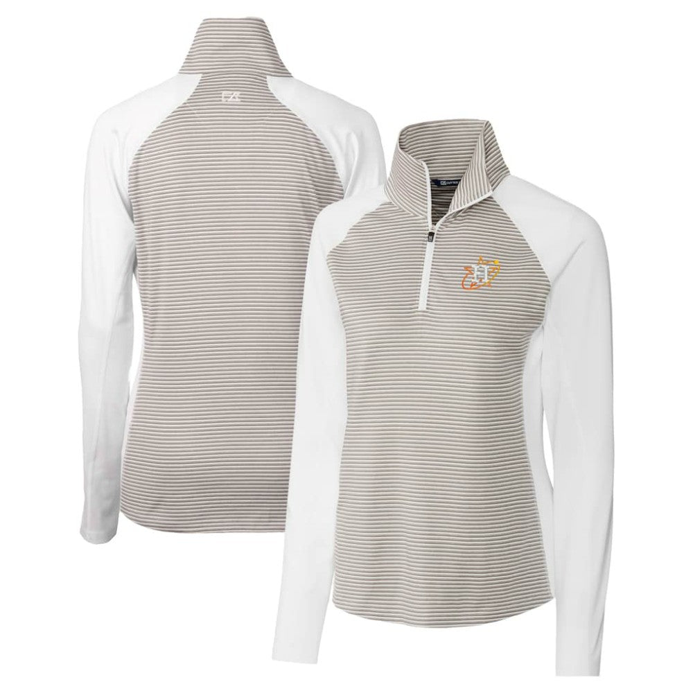 Houston Astros Cutter & Buck Women's City Connect Forge Tonal Stripe Stretch Half-Zip Pullover Top - MLB Pullover