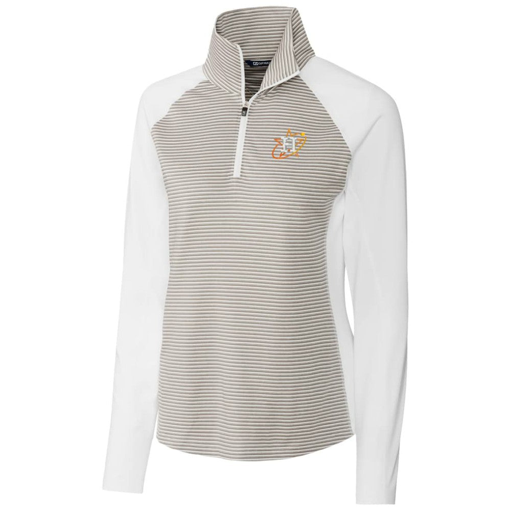 Houston Astros Cutter & Buck Women's City Connect Forge Tonal Stripe Stretch Half-Zip Pullover Top - MLB Pullover