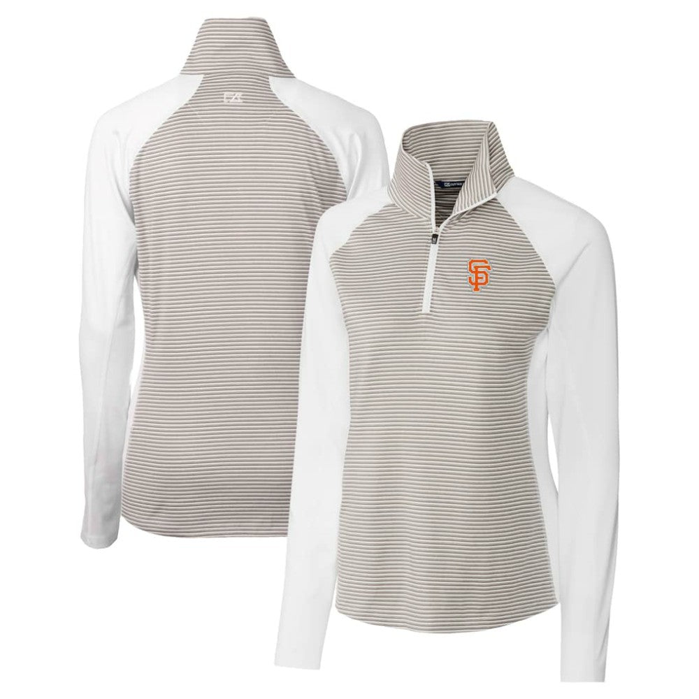 San Francisco Giants Cutter & Buck Women's City Connect Forge Tonal Stripe Stretch Half-Zip Pullover Top - MLB Pullover