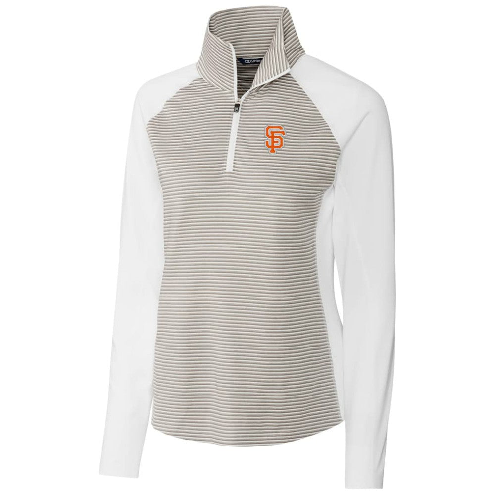 San Francisco Giants Cutter & Buck Women's City Connect Forge Tonal Stripe Stretch Half-Zip Pullover Top - MLB Pullover