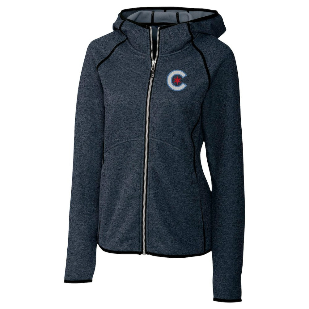 Chicago Cubs Cutter & Buck Women's City Connect Mainsail Full-Zip Hooded Jacket - MLB Jackets