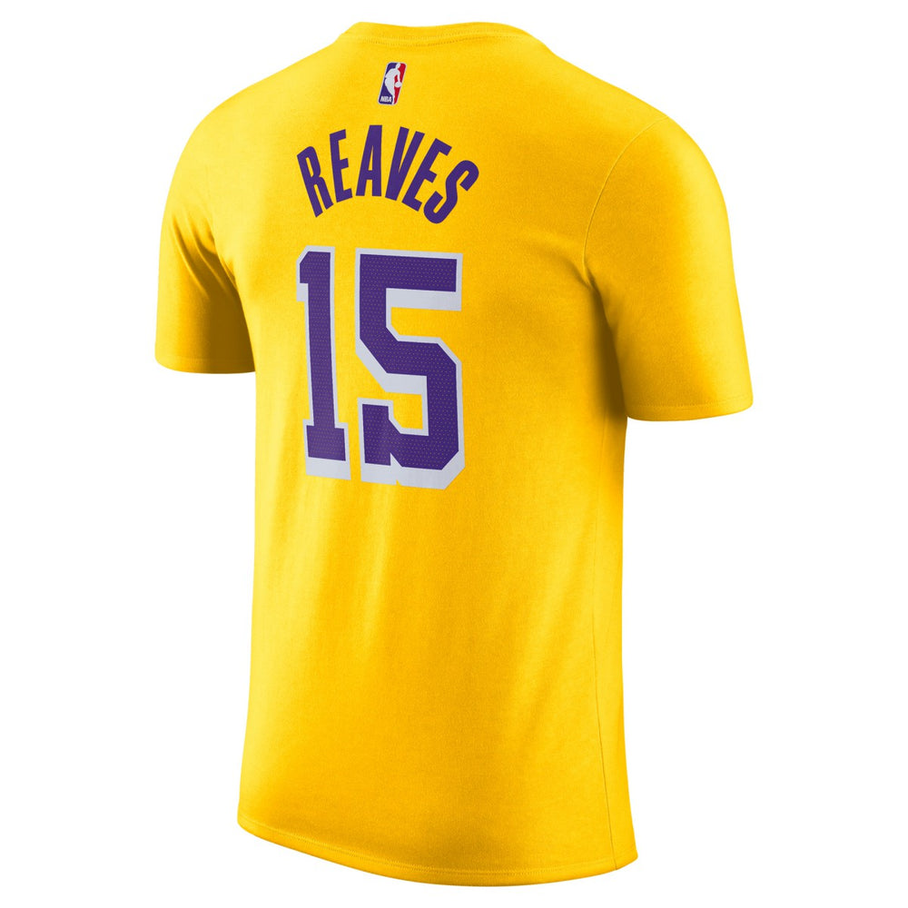 Gold Austin Reaves Los Angeles Lakers Icon Edition Name & Number T-Shirt | NBA