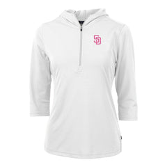 San Diego Padres Cutter & Buck Women's City Connect Virtue Eco Pique Recycled Half-Zip Pullover Hoodie - MLB Hoodies