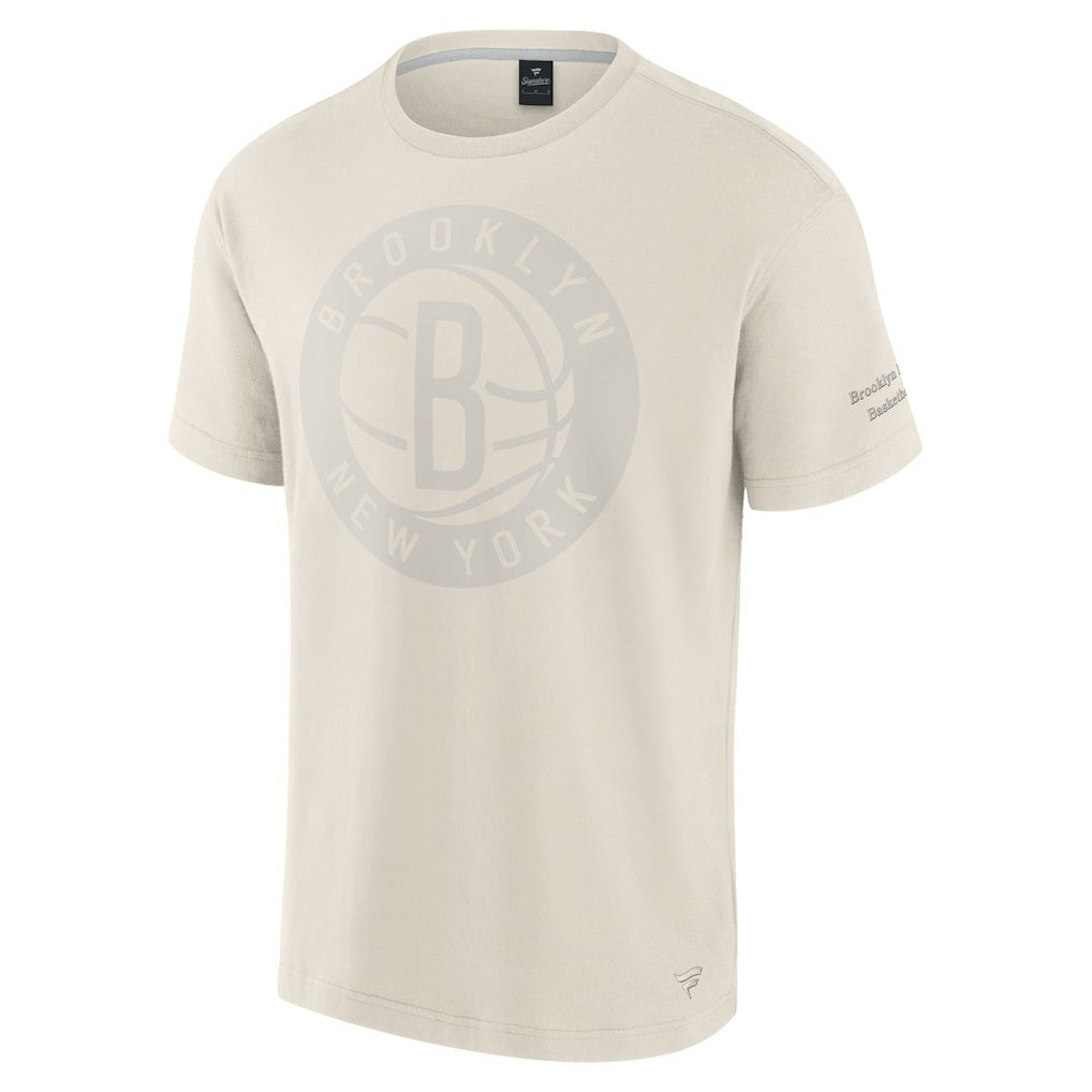Cream Brooklyn Nets Elements Iconic T-Shirt | NBA