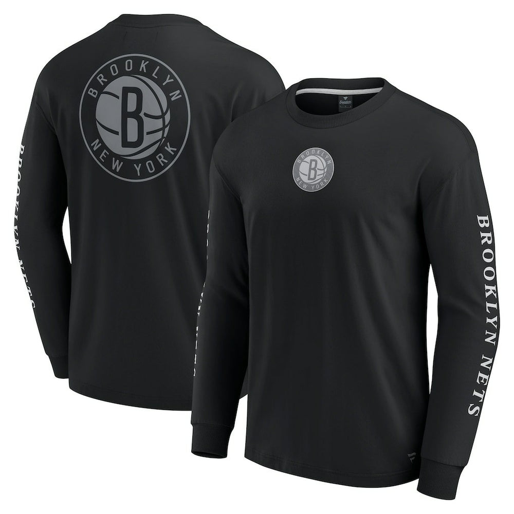 Black Brooklyn Nets Elements Strive Long Sleeve T-Shirt  | NBA