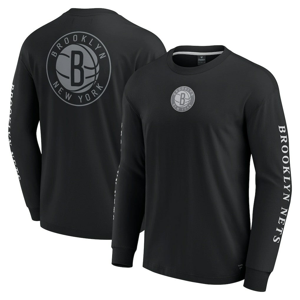 Black Brooklyn Nets Elements Strive Long Sleeve T-Shirt  | NBA
