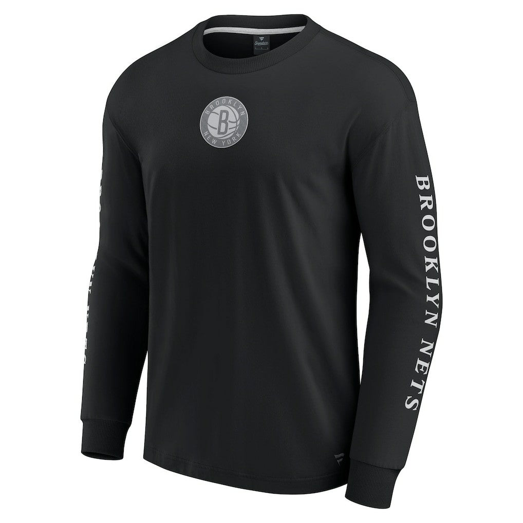 Black Brooklyn Nets Elements Strive Long Sleeve T-Shirt  | NBA