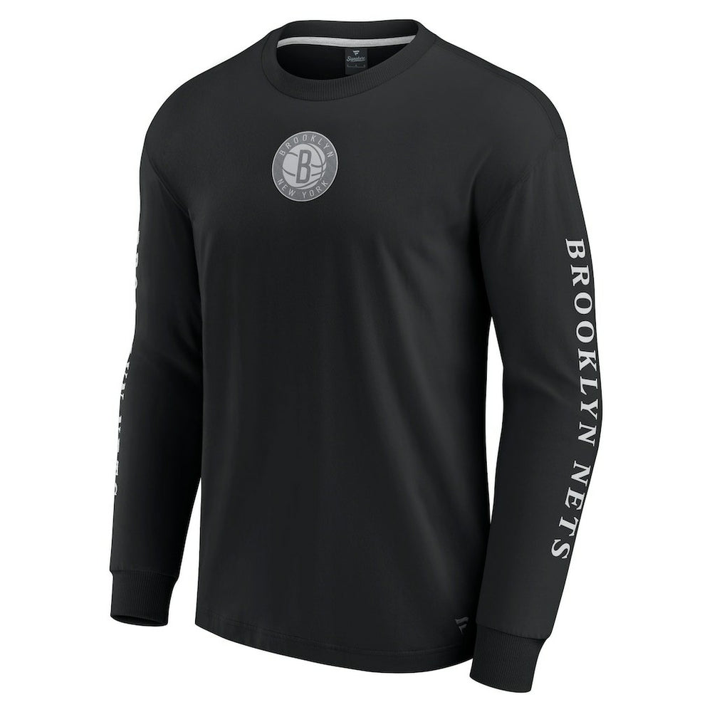 Black Brooklyn Nets Elements Strive Long Sleeve T-Shirt  | NBA