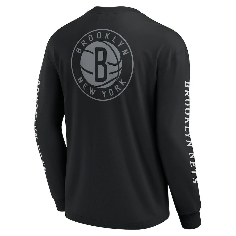 Black Brooklyn Nets Elements Strive Long Sleeve T-Shirt  | NBA