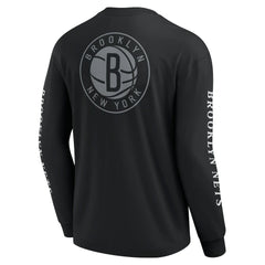 Black Brooklyn Nets Elements Strive Long Sleeve T-Shirt  | NBA