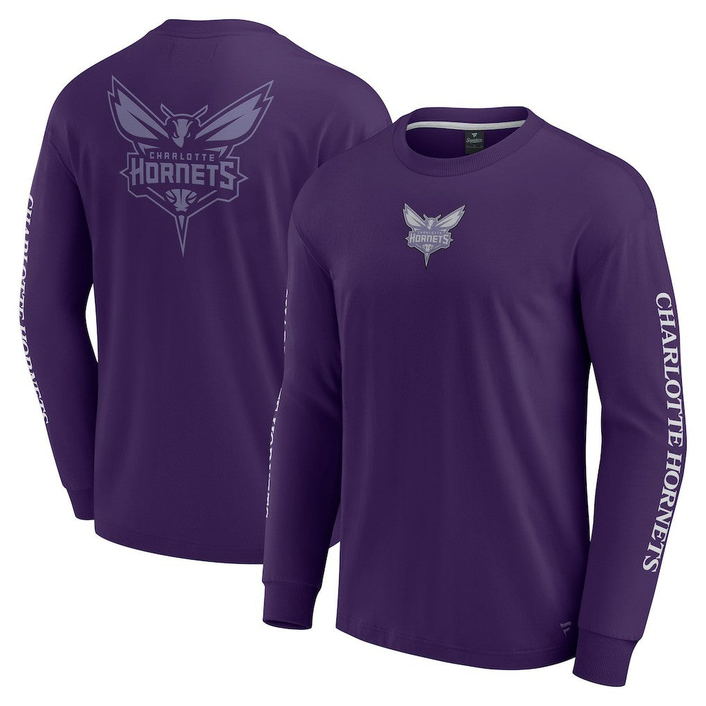 Purple Charlotte Hornets Elements Strive Long Sleeve T-Shirt  | NBA