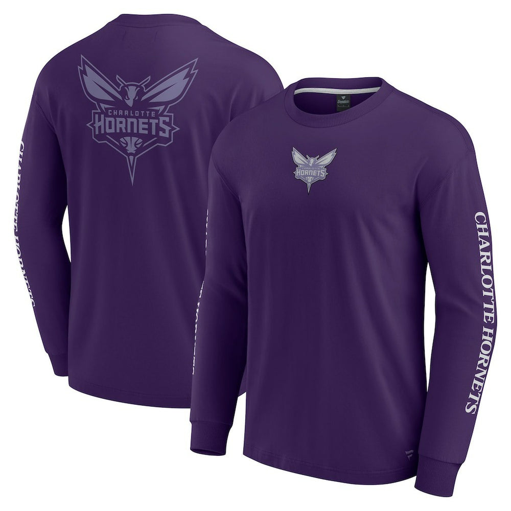 Purple Charlotte Hornets Elements Strive Long Sleeve T-Shirt  | NBA