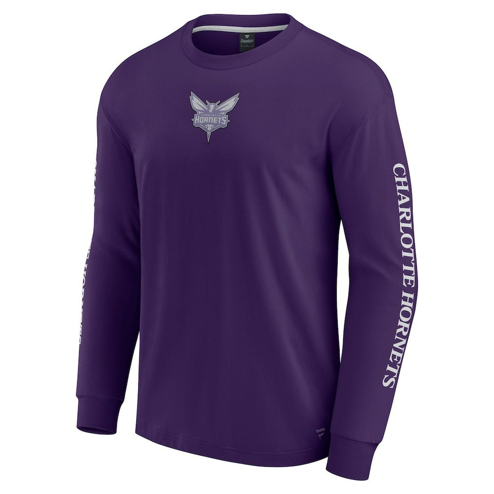 Purple Charlotte Hornets Elements Strive Long Sleeve T-Shirt  | NBA