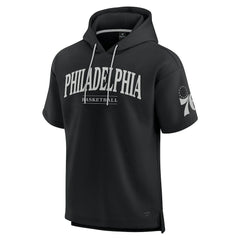 Black Philadelphia 76ers Elements Ready Short Sleeve Pullover Hoodie | NBA