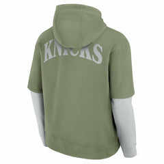 Olive New York Knicks Elements Sleek Pullover Hoodie | NBA