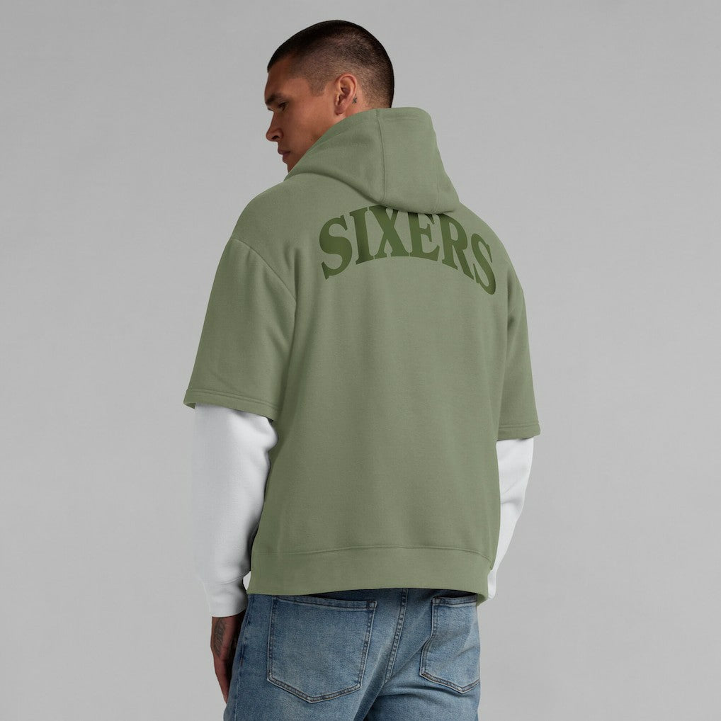 Olive Philadelphia 76ers Elements Sleek Pullover Hoodie | NBA