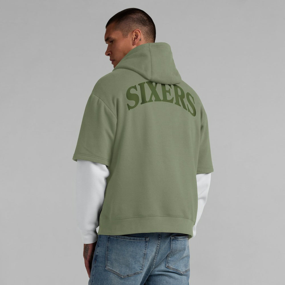 Olive Philadelphia 76ers Elements Sleek Pullover Hoodie | NBA