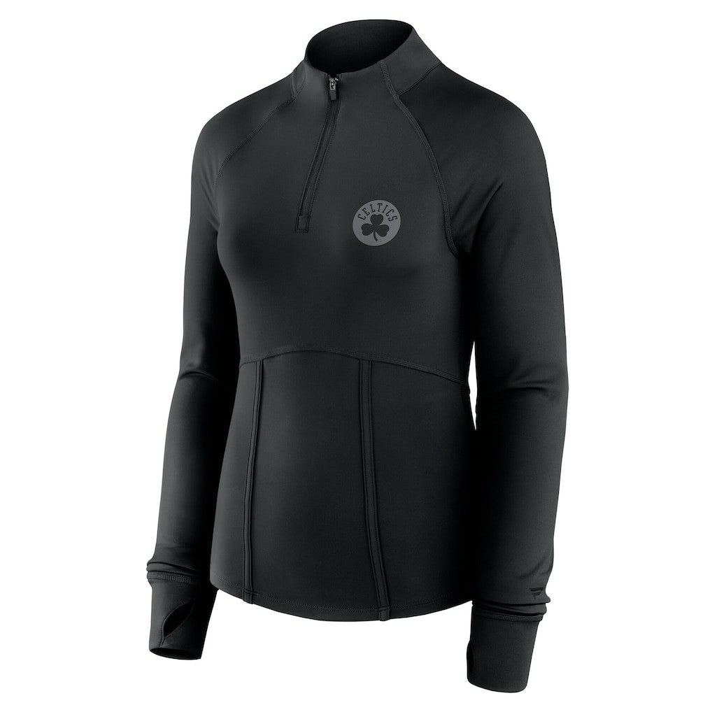Black Boston Celtics Women's Elements Match Raglan Quarter-Zip Top | NBA