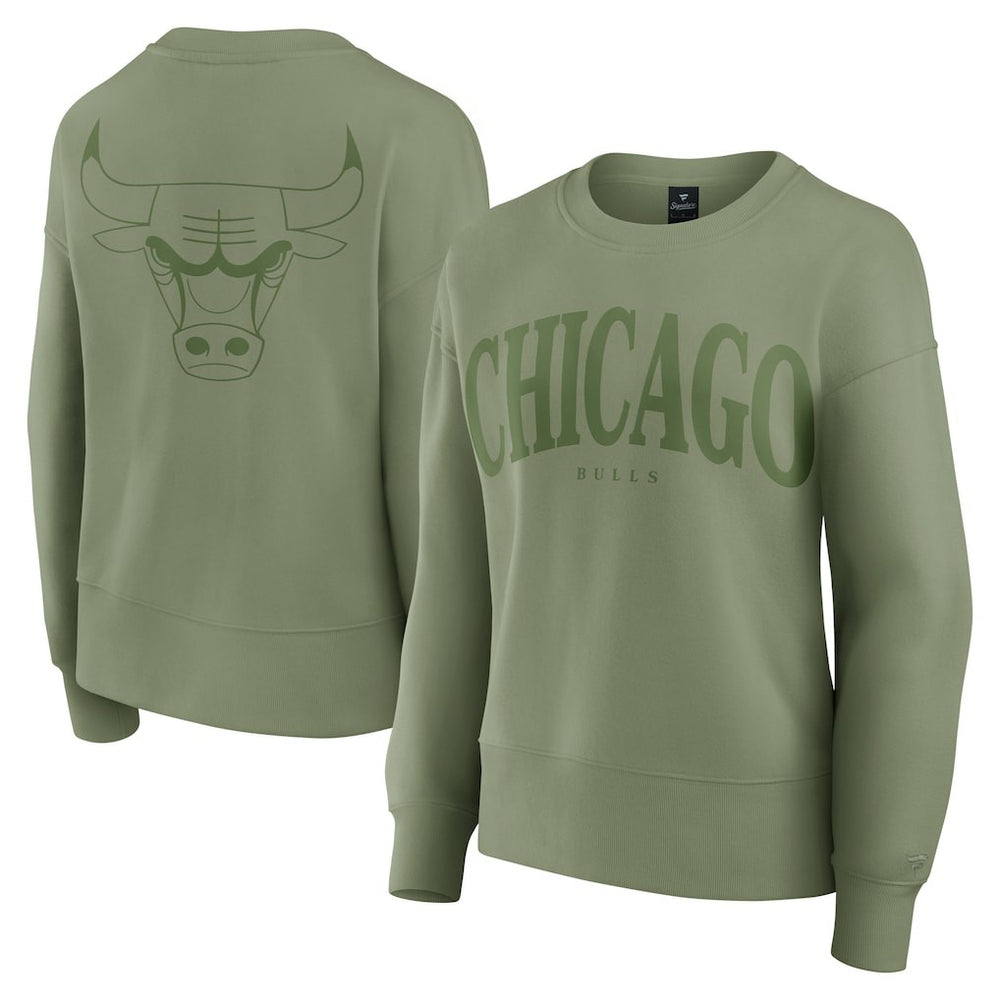 Olive Chicago Bulls Women's Elements Flow Pullover Sweatshirt sale | NBA