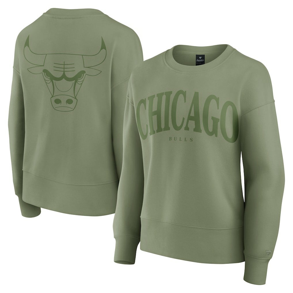 Olive Chicago Bulls Women's Elements Flow Pullover Sweatshirt sale | NBA