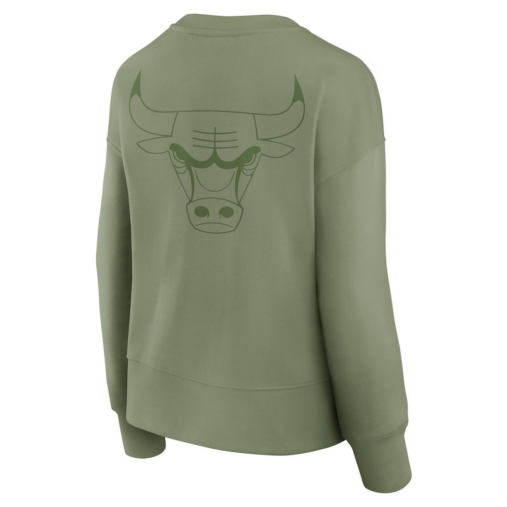 Olive Chicago Bulls Women's Elements Flow Pullover Sweatshirt sale | NBA
