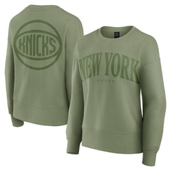 Olive New York Knicks Women's Elements Flow Pullover Sweatshirt | NBA
