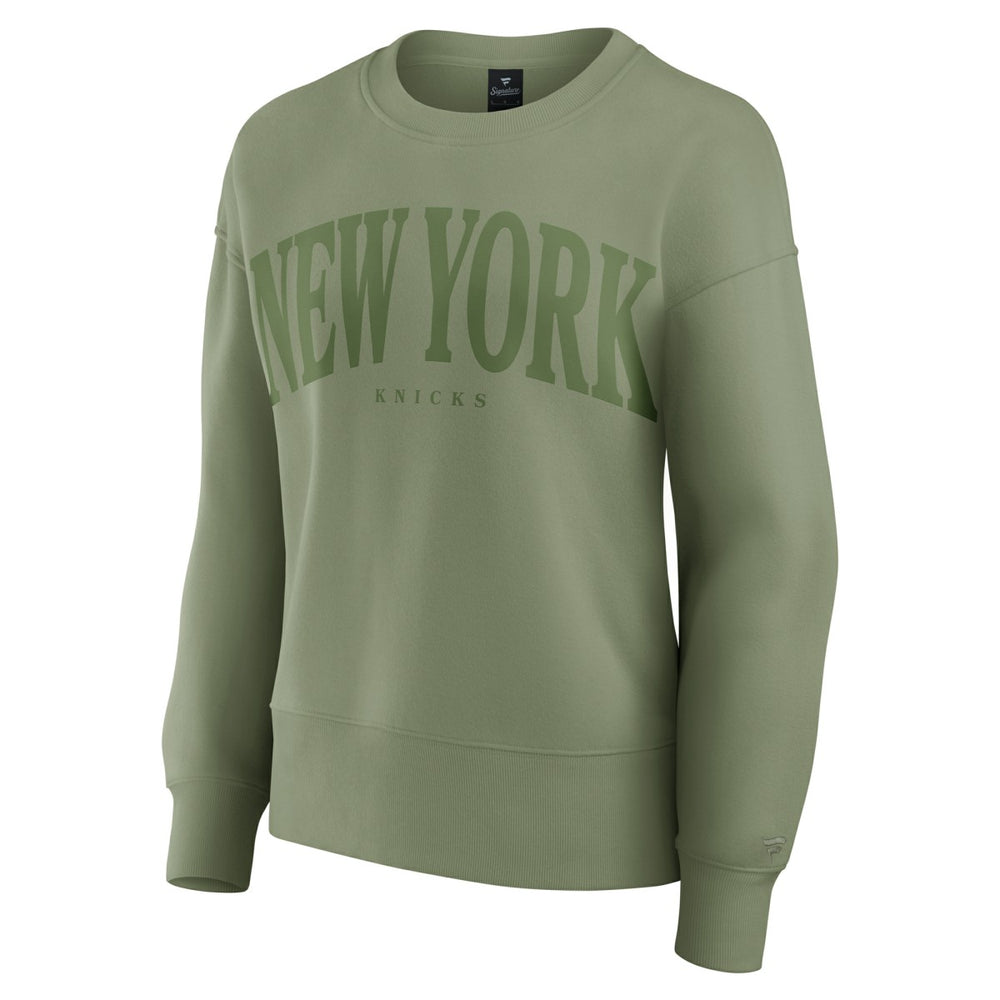 Olive New York Knicks Women's Elements Flow Pullover Sweatshirt | NBA