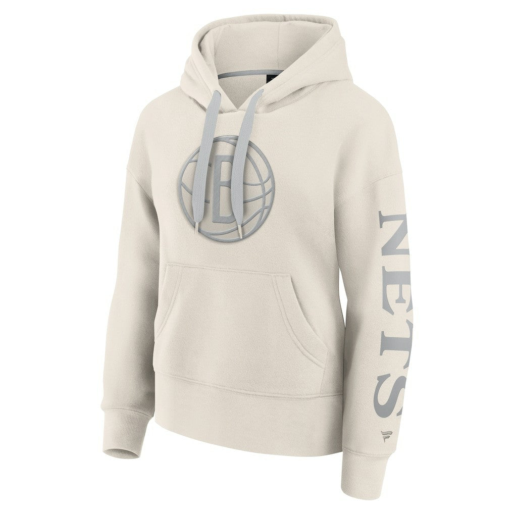 Cream Brooklyn Nets Women's Elements Next Pullover Hoodie | NBA
