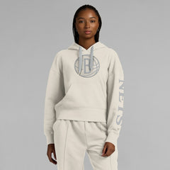 Cream Brooklyn Nets Women's Elements Next Pullover Hoodie | NBA