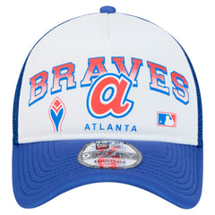 Atlanta Braves New Era Retro Wordmark 9FORTY A-Frame Trucker Adjustable Hat - MLB Hats