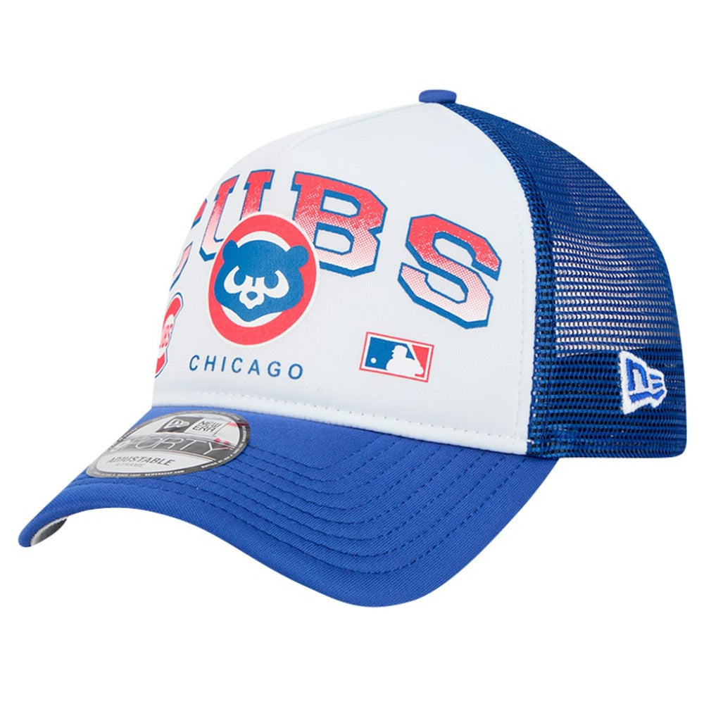 Chicago Cubs New Era Retro Wordmark 9FORTY A-Frame Trucker Adjustable Hat - MLB Hats