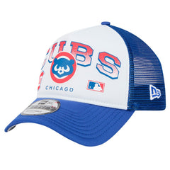 Chicago Cubs New Era Retro Wordmark 9FORTY A-Frame Trucker Adjustable Hat - MLB Hats