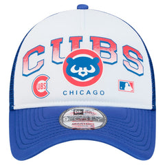 Chicago Cubs New Era Retro Wordmark 9FORTY A-Frame Trucker Adjustable Hat - MLB Hats