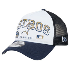 Houston Astros New Era Retro Wordmark 9FORTY A-Frame Trucker Adjustable Hat - MLB Hats
