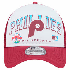 Philadelphia Phillies New Era Retro Wordmark 9FORTY A-Frame Trucker Adjustable Hat - MLB Hats