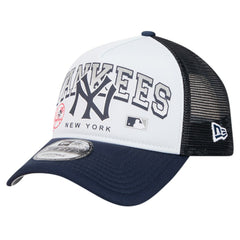 New York Yankees New Era Retro Wordmark 9FORTY A-Frame Trucker Adjustable Hat - MLB Hats