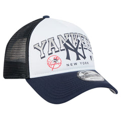 New York Yankees New Era Retro Wordmark 9FORTY A-Frame Trucker Adjustable Hat - MLB Hats