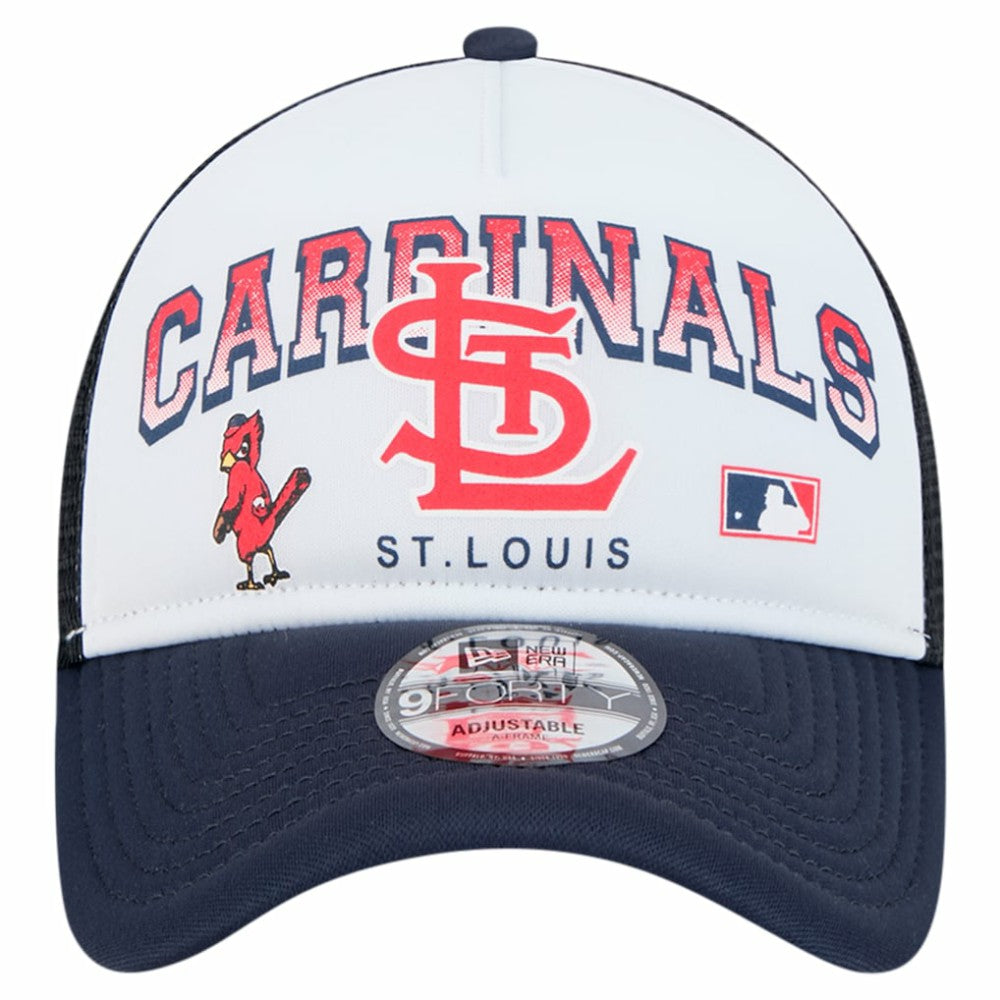 St. Louis Cardinals New Era Retro Wordmark 9FORTY A-Frame Trucker Adjustable Hat - MLB Hats