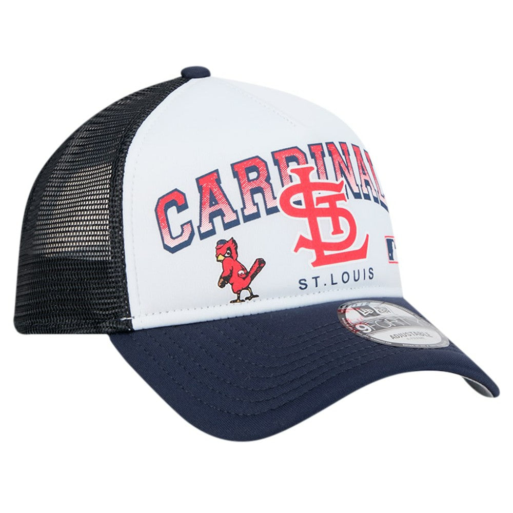 St. Louis Cardinals New Era Retro Wordmark 9FORTY A-Frame Trucker Adjustable Hat - MLB Hats