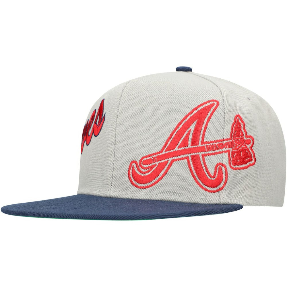 Atlanta Braves Mitchell & Ness Knock Out Panel Snapback Hat - MLB Hats